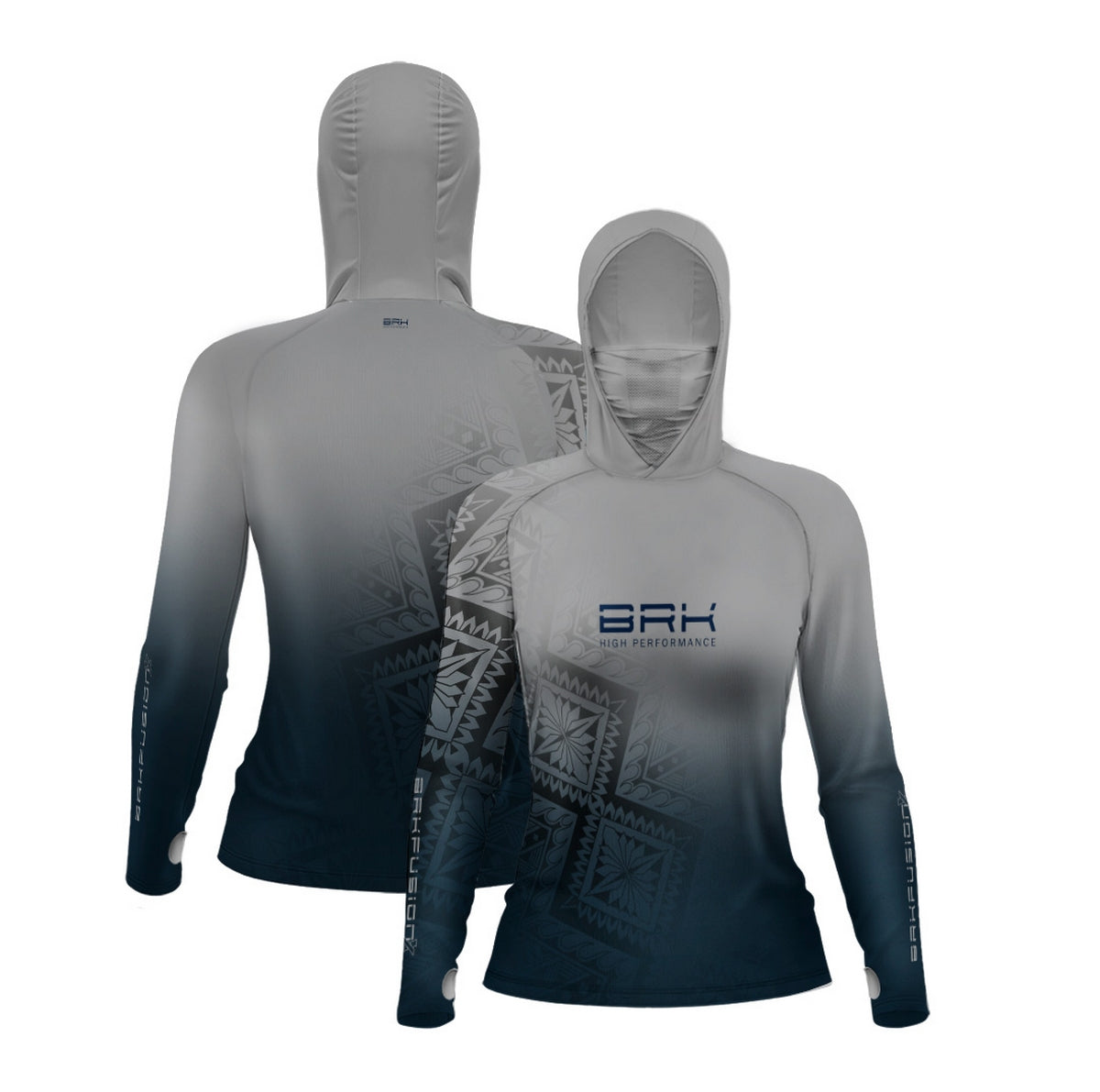 Camisa FusionX Feminina Maori Mosaico Cinza BRK com Proteção Solar UV50+ - Brk Fishing