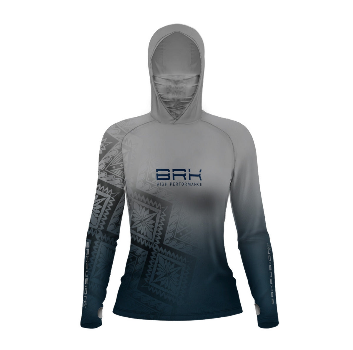 Camisa FusionX Feminina Maori Mosaico Cinza BRK com Proteção Solar UV50+ - Brk Fishing