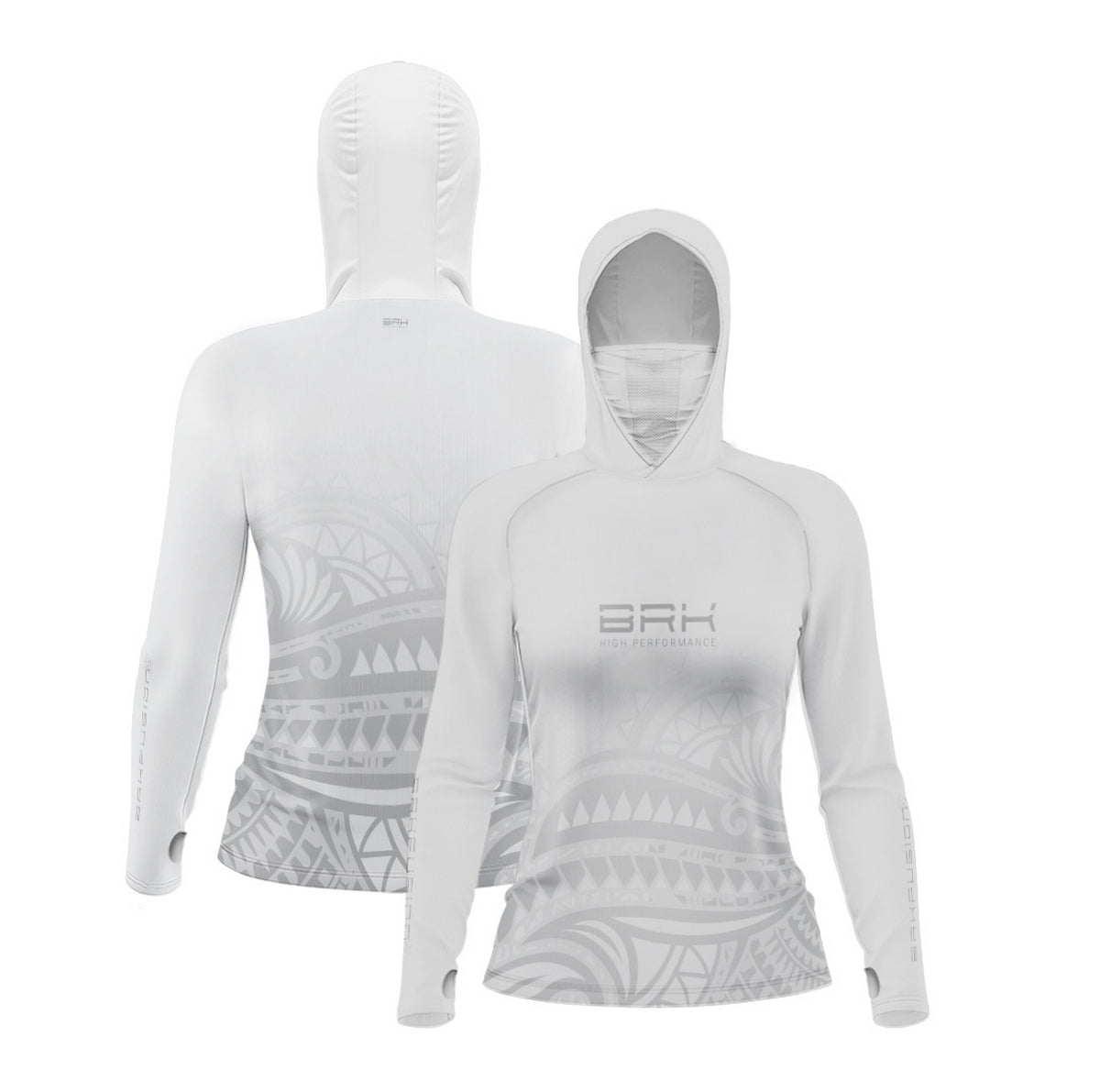 Camisa FusionX Feminina Maori Tribal Branca BRK com Proteção Solar UV50+ - Brk Fishing
