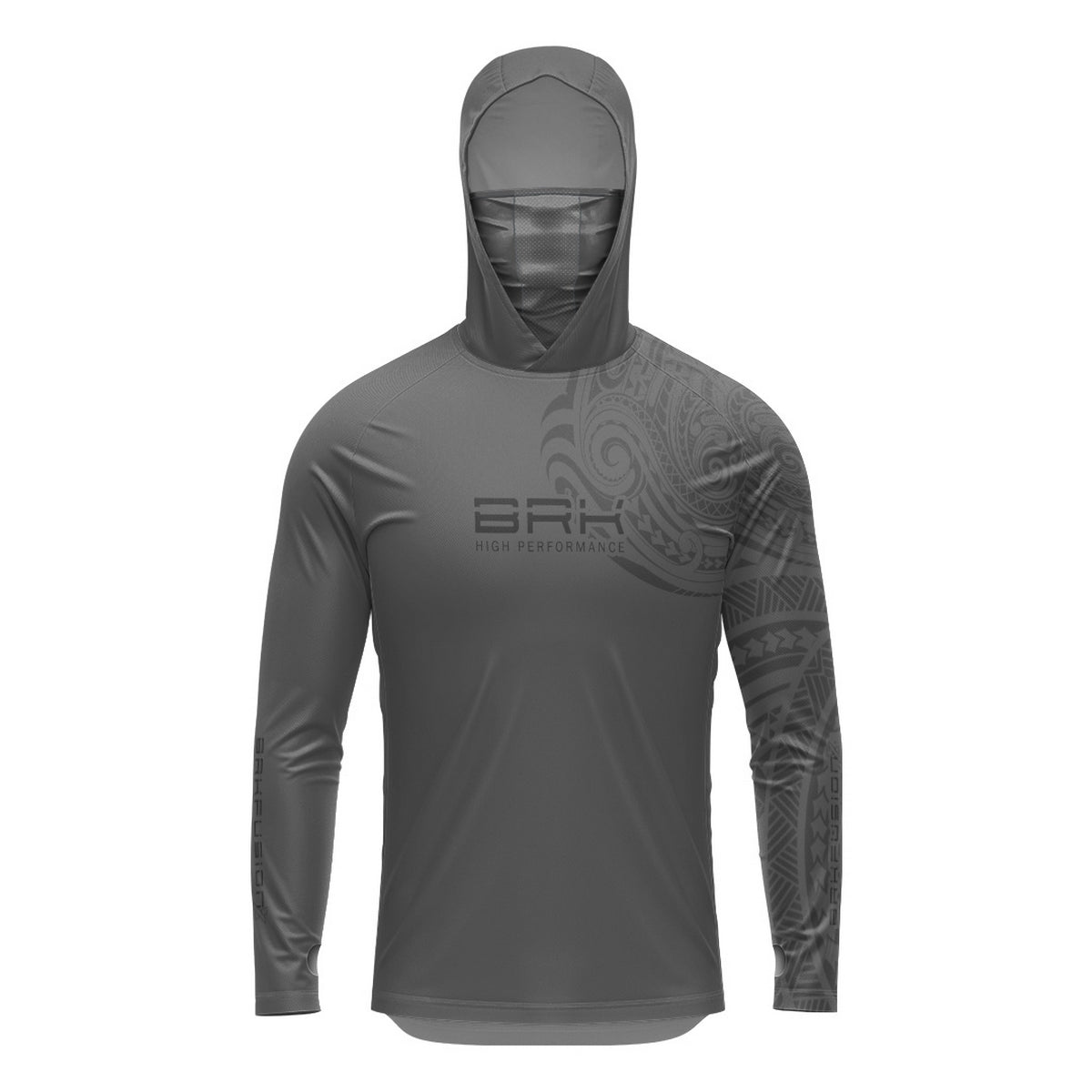 Camisa FusionX Maori Tribal Cinza BRK com Proteção Solar UV50+ - Brk Fishing