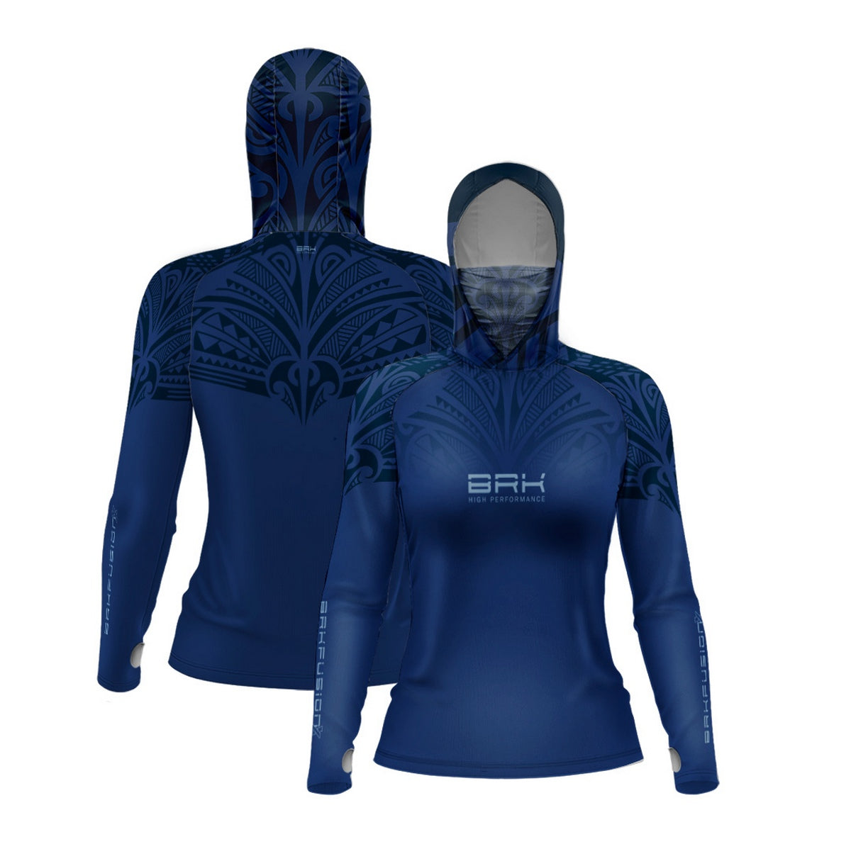 Camisa FusionX Feminina Maori Hunter Azul BRK com Proteção Solar UV50+ - Brk Fishing