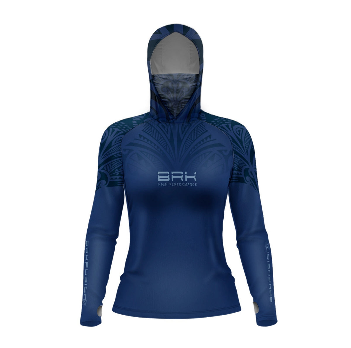Camisa FusionX Feminina Maori Hunter Azul BRK com Proteção Solar UV50+ - Brk Fishing