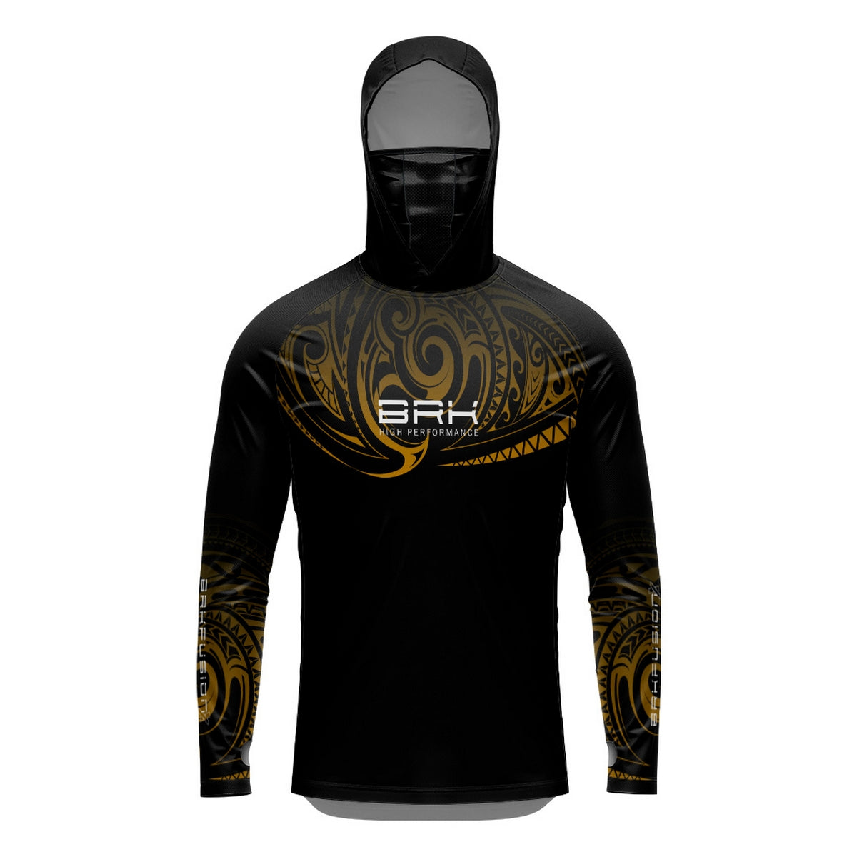 Camisa FusionX Maori Tribal Preto e Dourado BRK com Proteção Solar UV50+ Brk Fishing