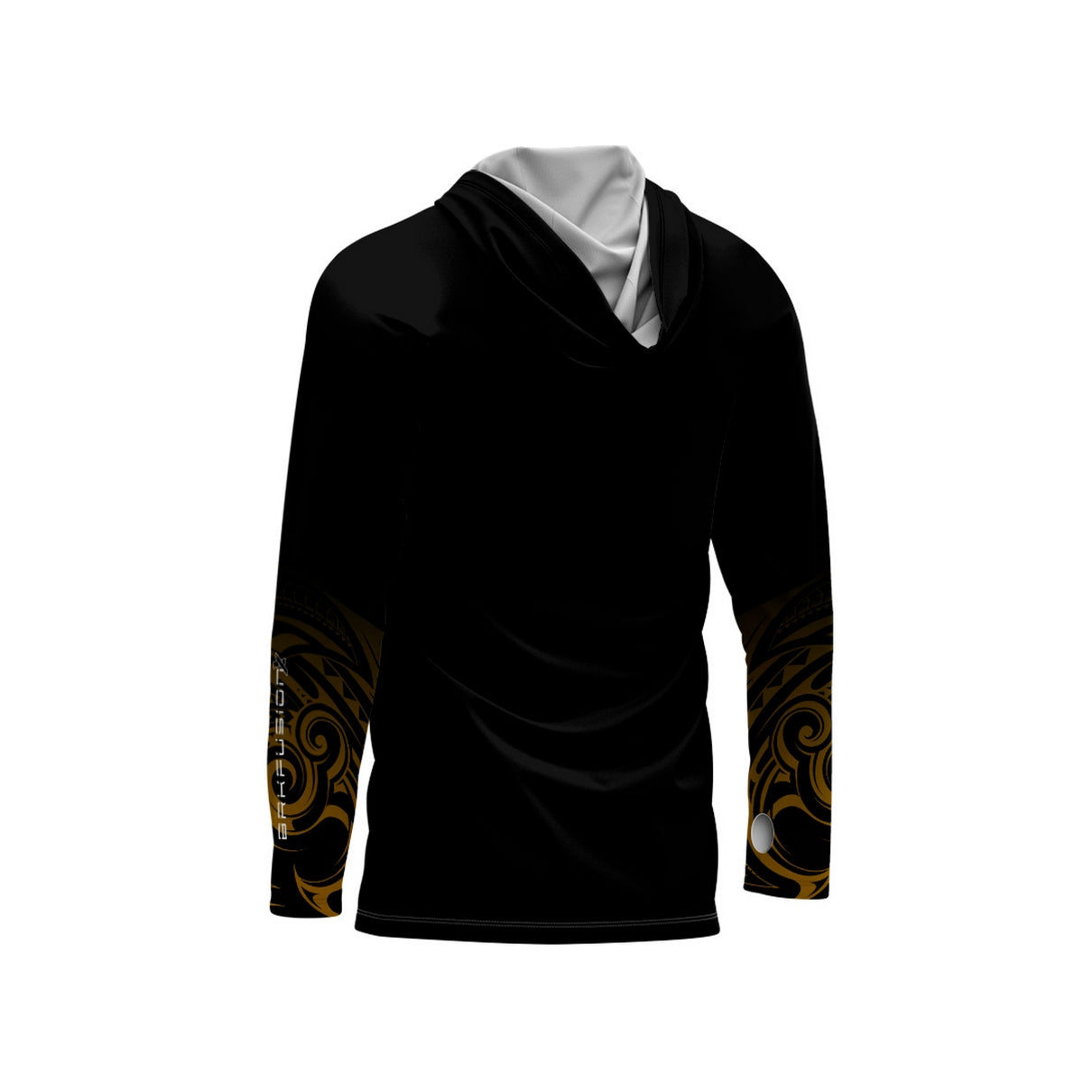 Camisa FusionX Maori Tribal Preto e Dourado BRK com Proteção Solar UV50+ Brk Fishing