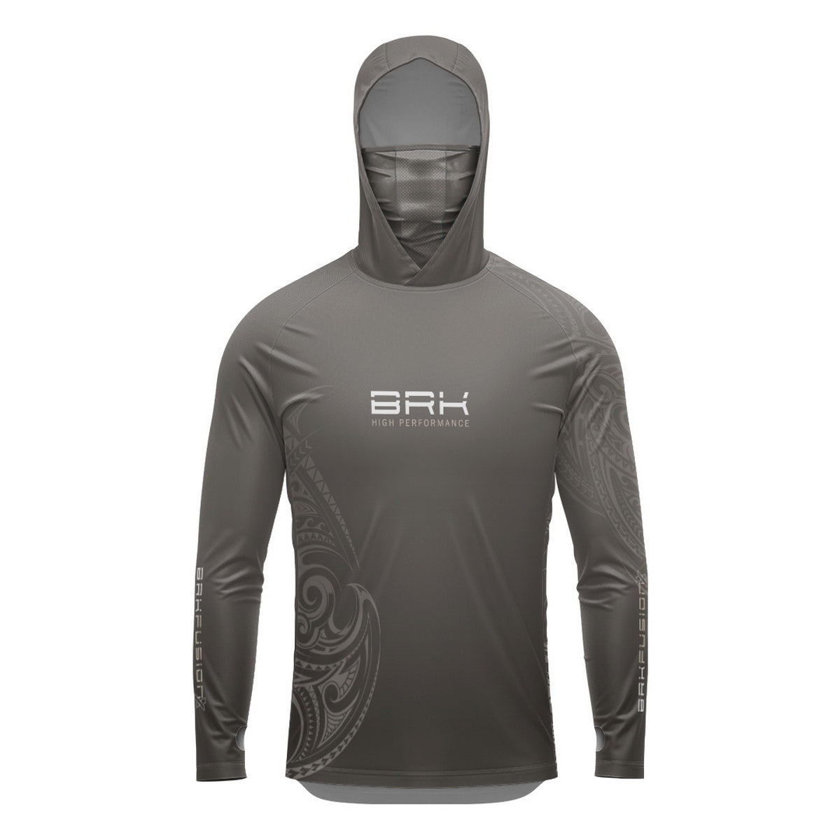 Camisa FusionX Maori Tribal Cinza BRK com Proteção Solar UV50+ - Brk Fishing