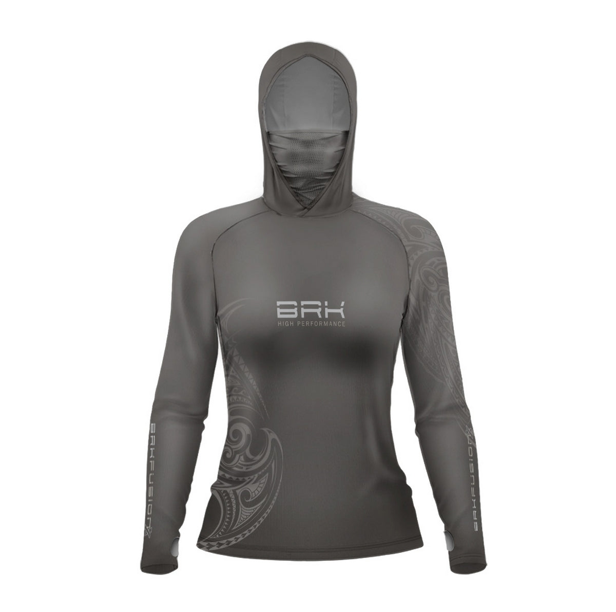 Camisa FusionX Feminina Maori Tribal Cinza BRK com Proteção Solar UV50+ - Brk Fishing