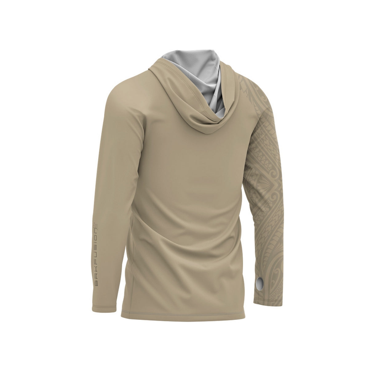 Camisa FusionX Maori Tribal Bege BRK com Proteção Solar UV50+ - Brk Fishing