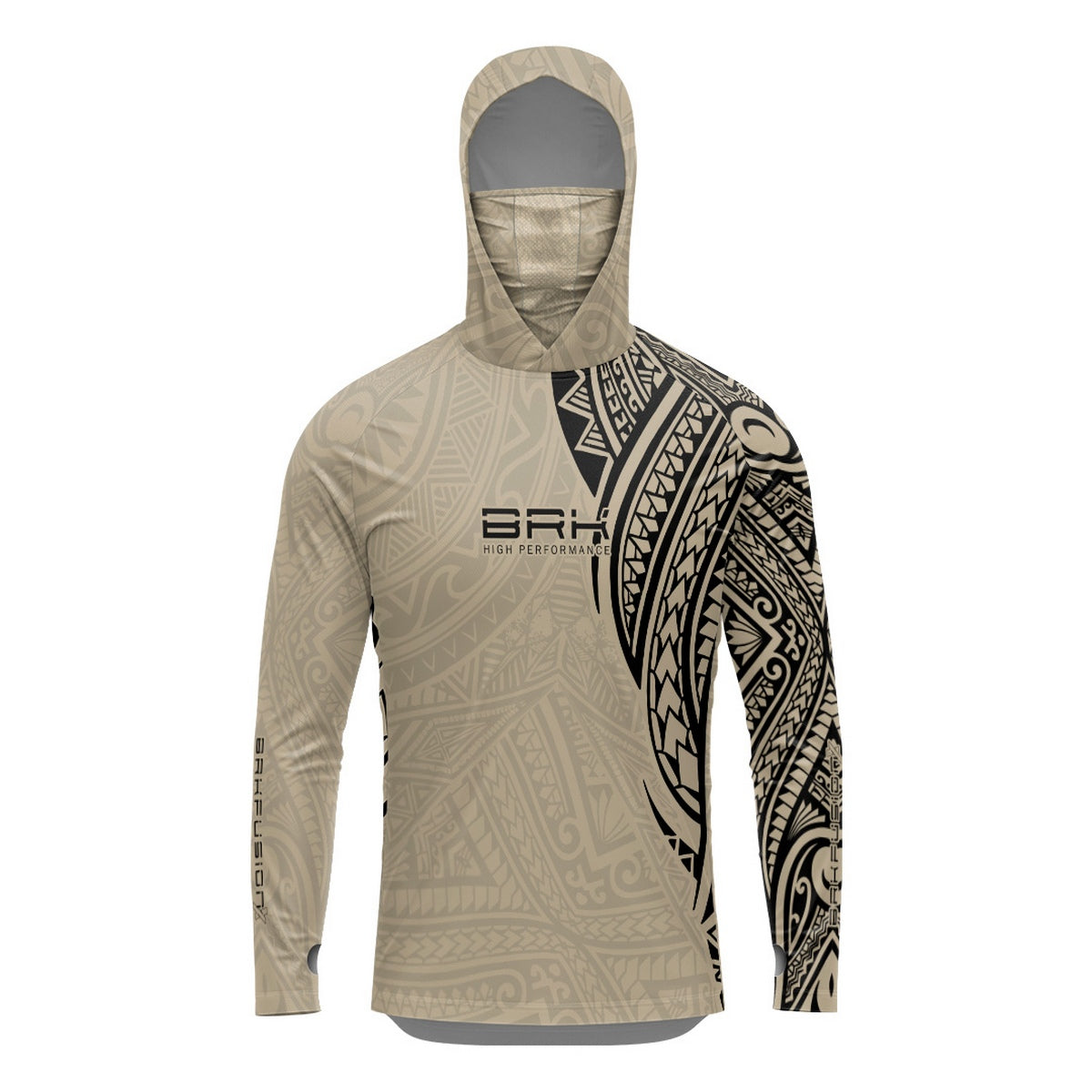 Camisa FusionX Maori Tribal Areia BRK com Proteção Solar UV50+ Brk Fishing