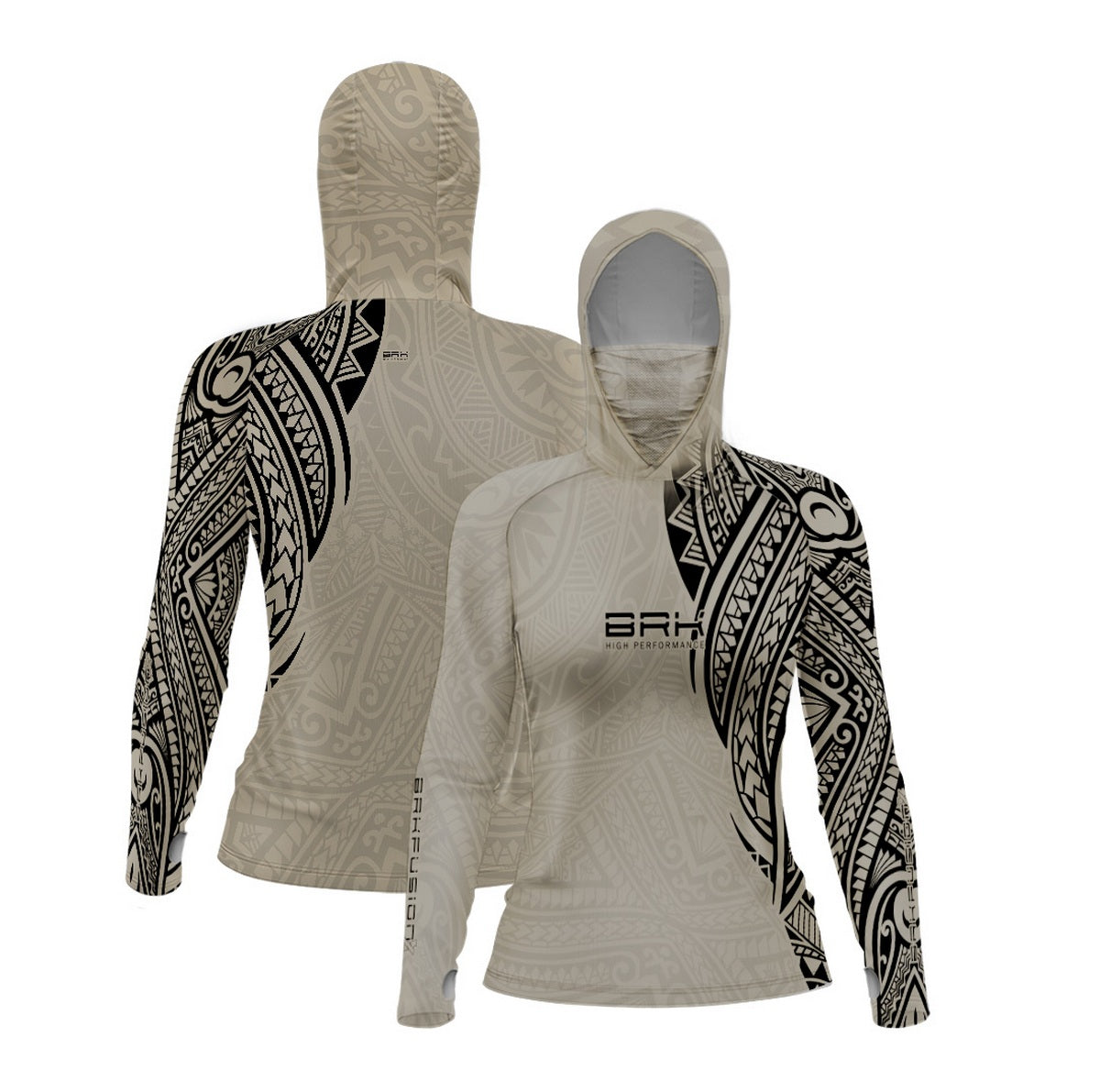 Camisa FusionX Feminina Maori Tribal Areia BRK com Proteção Solar UV50+ - Brk Fishing