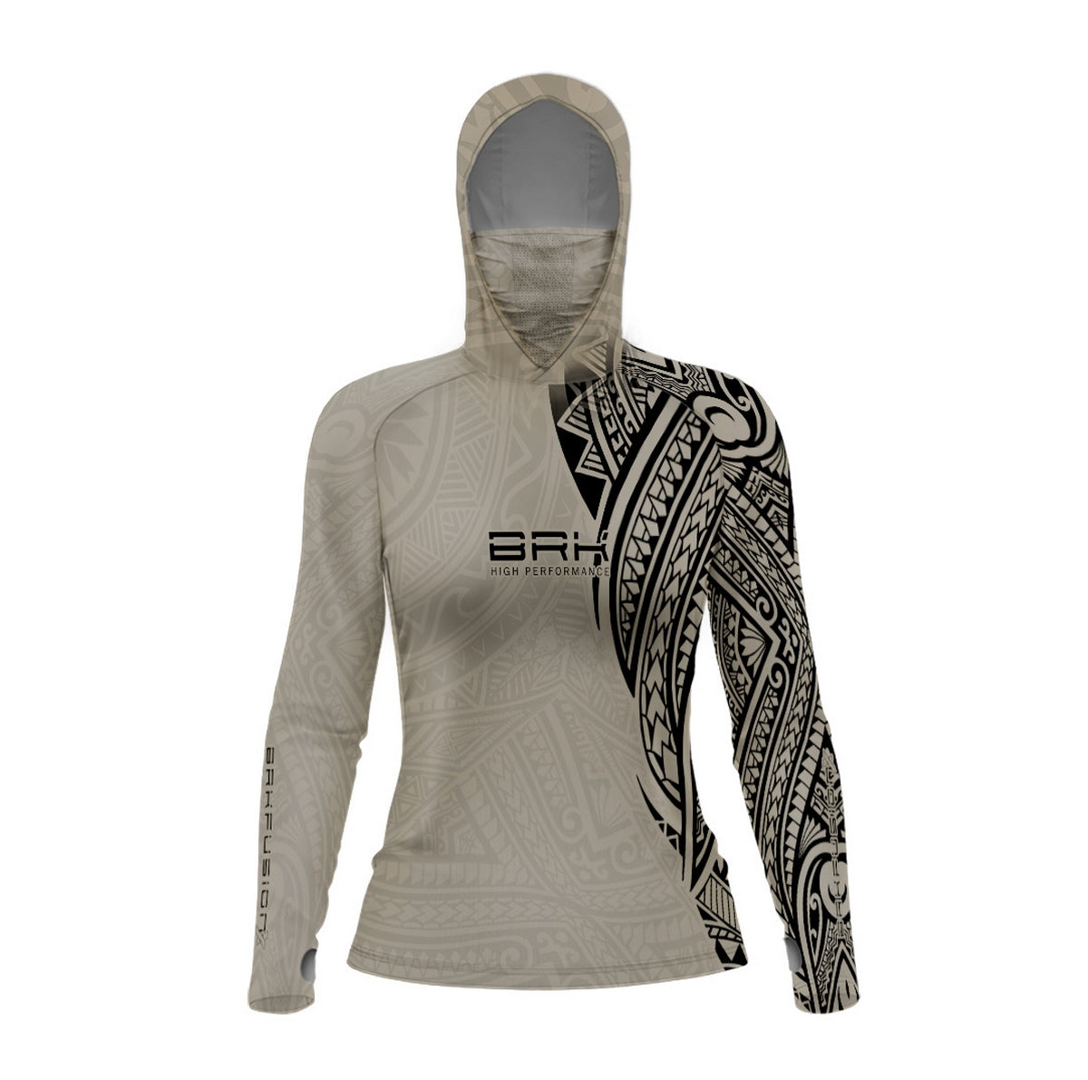 Camisa FusionX Feminina Maori Tribal Areia BRK com Proteção Solar UV50+ - Brk Fishing