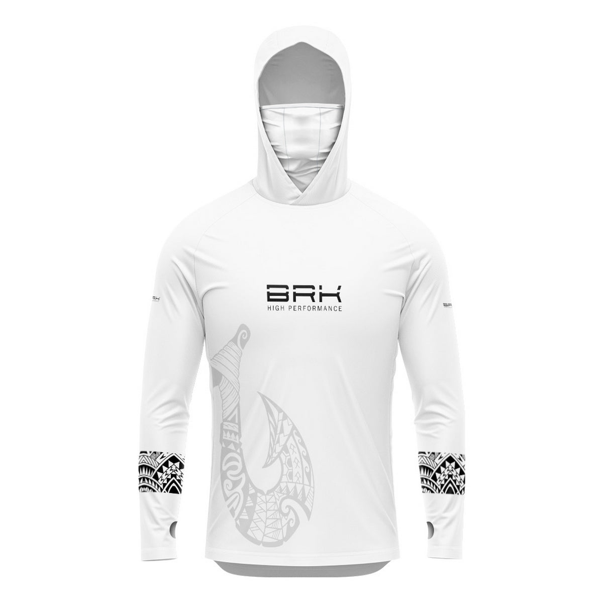 Camisa FusionX Maori Branca Âncora BRK com Proteção Solar UV50+ - Brk Fishing