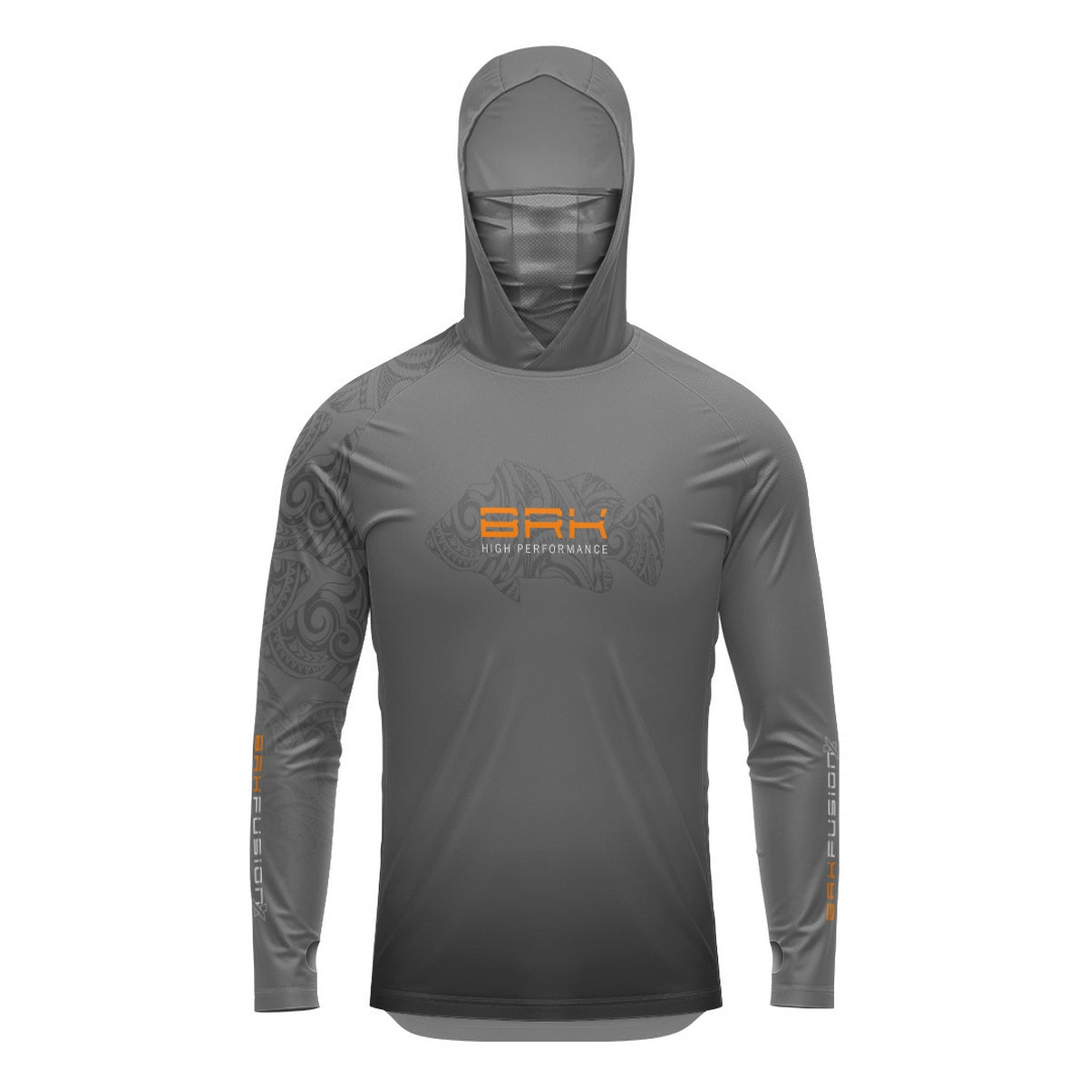 Camisa FusionX Maori Cinza Tucunaré Tribal BRK com Proteção Solar UV50+ - Brk Fishing