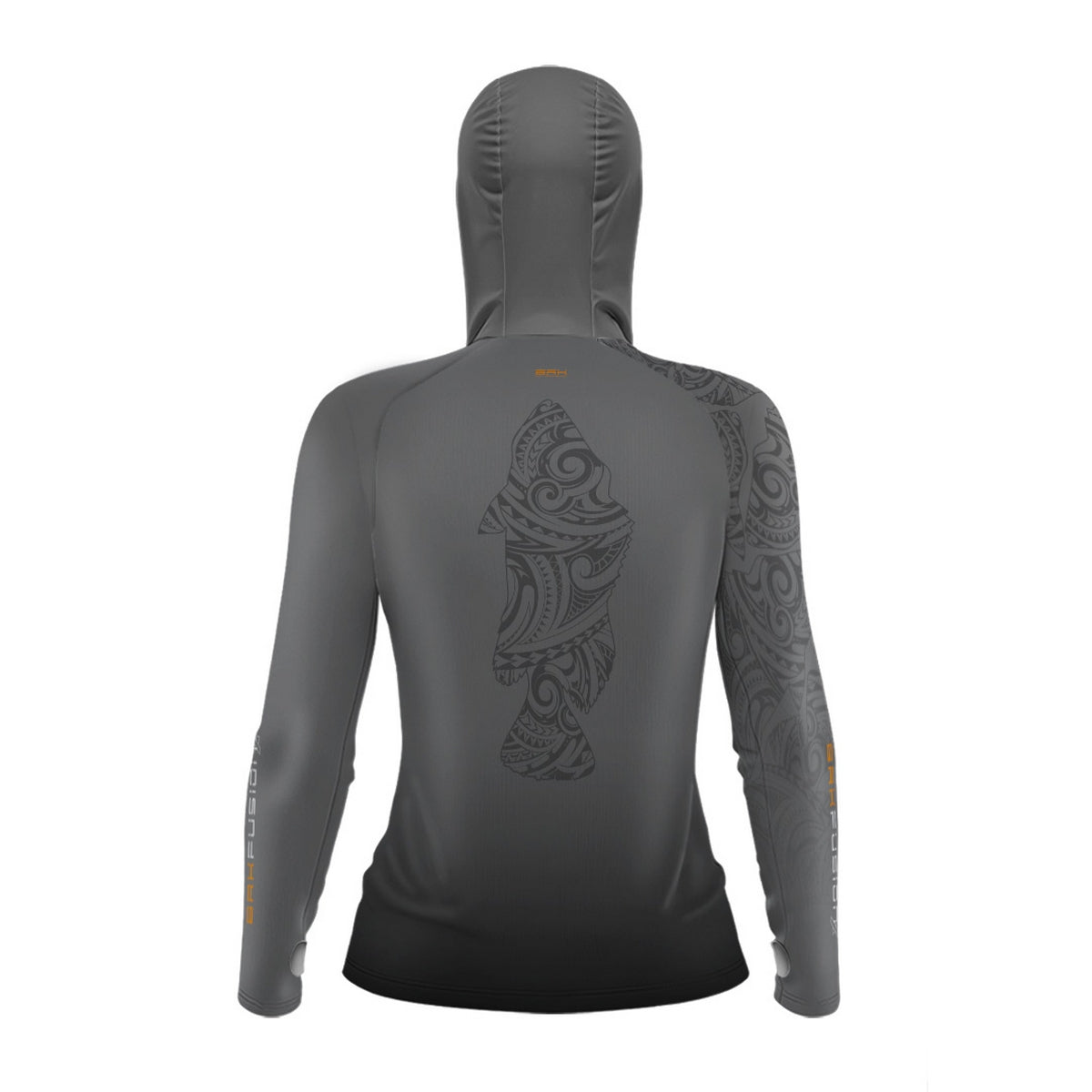 Camisa FusionX Feminina Maori Cinza Tucunaré Tribal BRK com Proteção Solar UV50+ - Brk Fishing