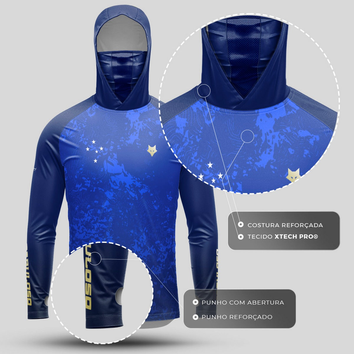 Camisa FusionX Raposa Celeste Cabuloso BRK com Proteção Solar UV50+ Brk Fishing