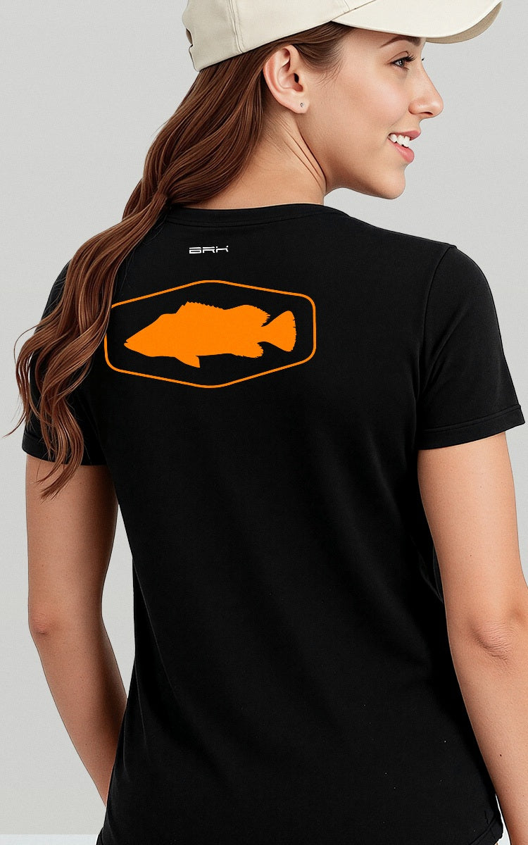 Camiseta Básica de Algodão Brk Laranja Tucunaré Brk Fishing