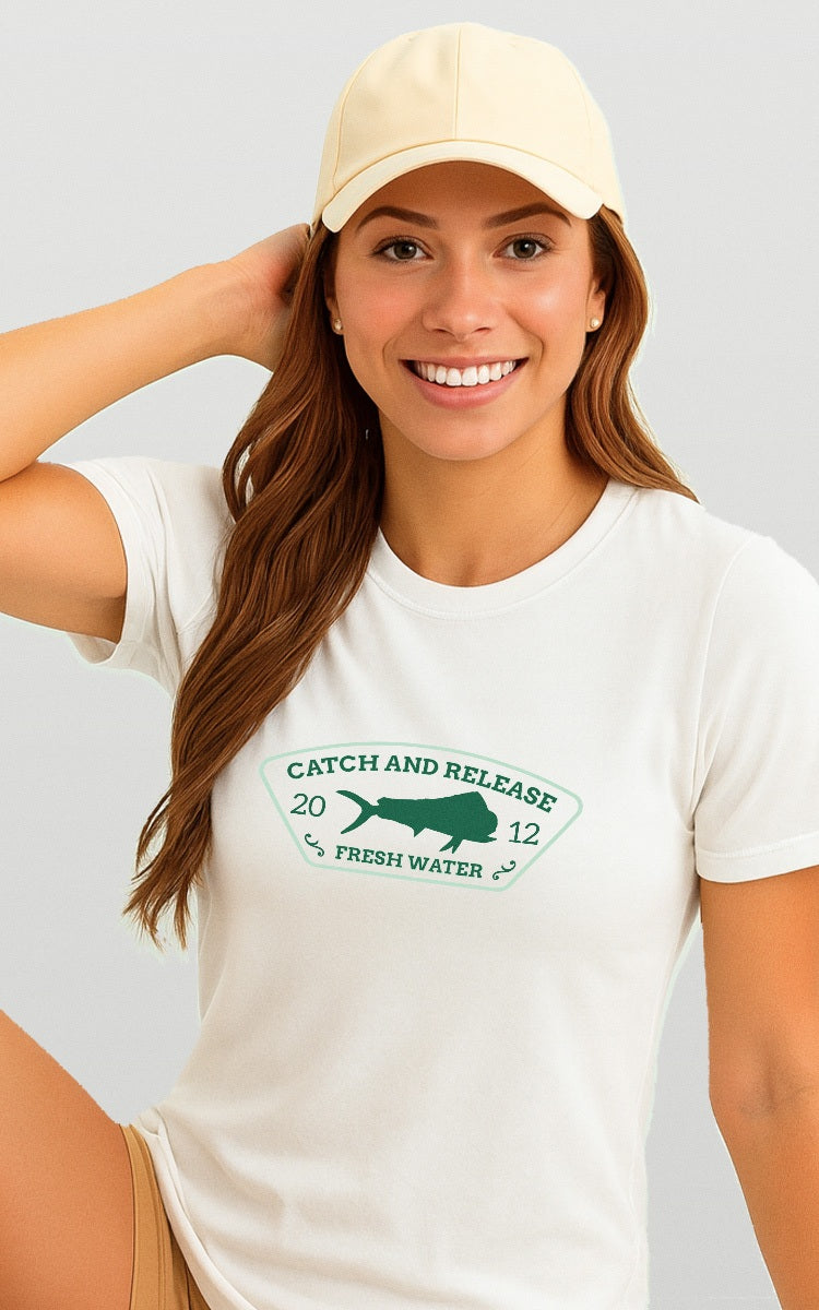 Camiseta Básica de Algodão Brk Branca Fresh Water Brk Fishing