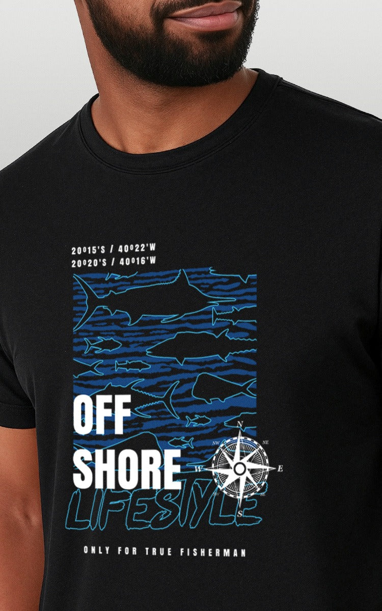 Camiseta Básica de Algodão Brk Offshore Lifestyle Peixes Brk Fishing