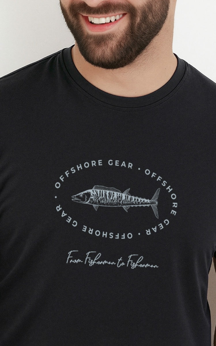 Camiseta Básica de Algodão Brk Offshore Gear Cavala Azul Brk Fishing