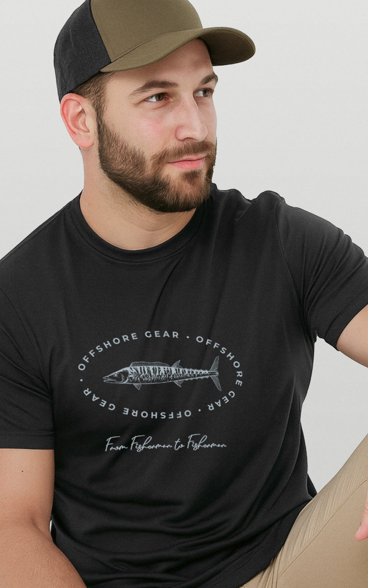 Camiseta Básica de Algodão Brk Offshore Gear Cavala Azul Brk Fishing