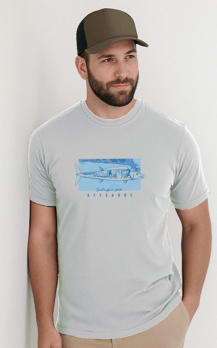 Camiseta Básica de Algodão Brk Cavala e Mapa Náutico Brk Fishing