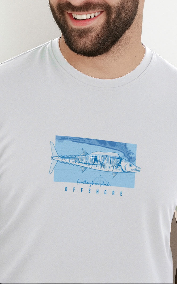 Camiseta Básica de Algodão Brk Cavala e Mapa Náutico Brk Fishing