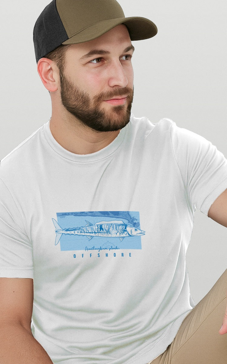 Camiseta Básica de Algodão Brk Cavala e Mapa Náutico Brk Fishing