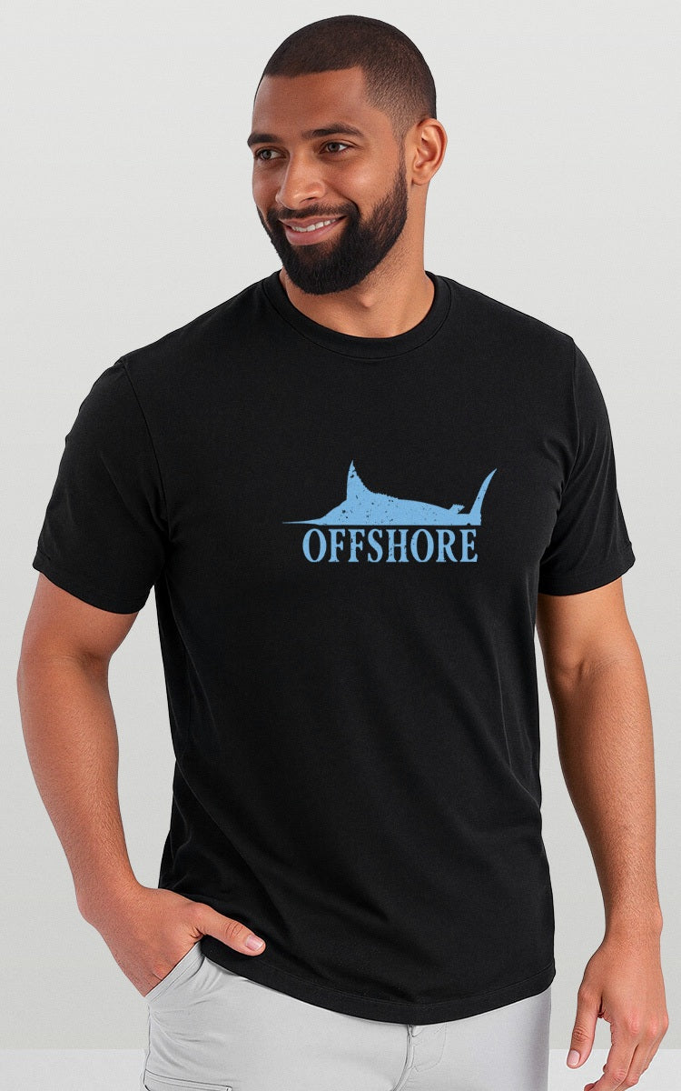 Camiseta Básica de Algodão Brk Preto Offshore Marlim Brk Fishing