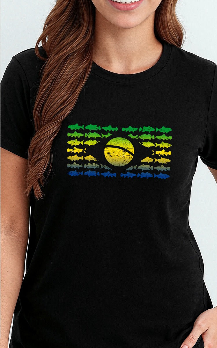 Camiseta Básica de Algodão Brk Preta Pescador Patriota Brk Fishing