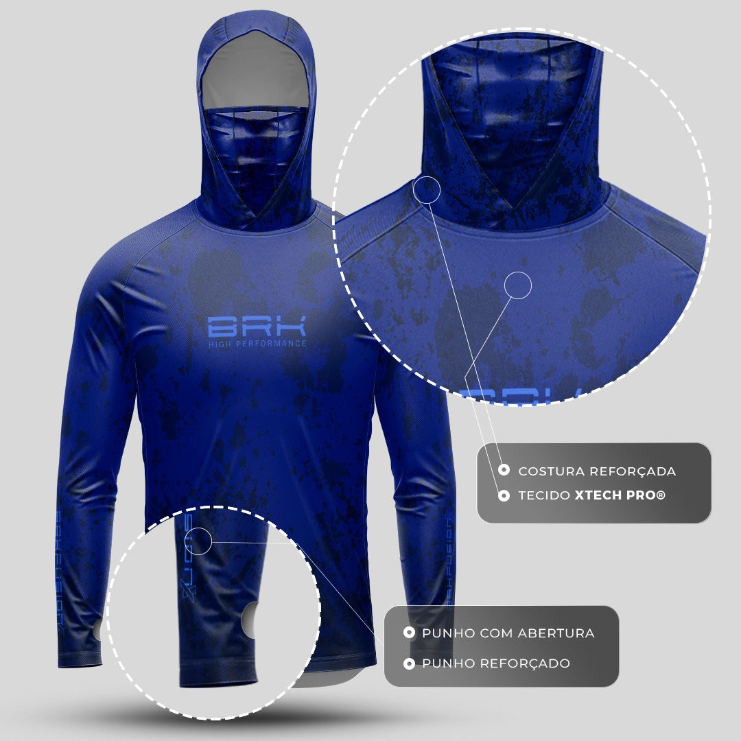 Camisa FusionX Brk Fishing Azul com Proteção UV50+