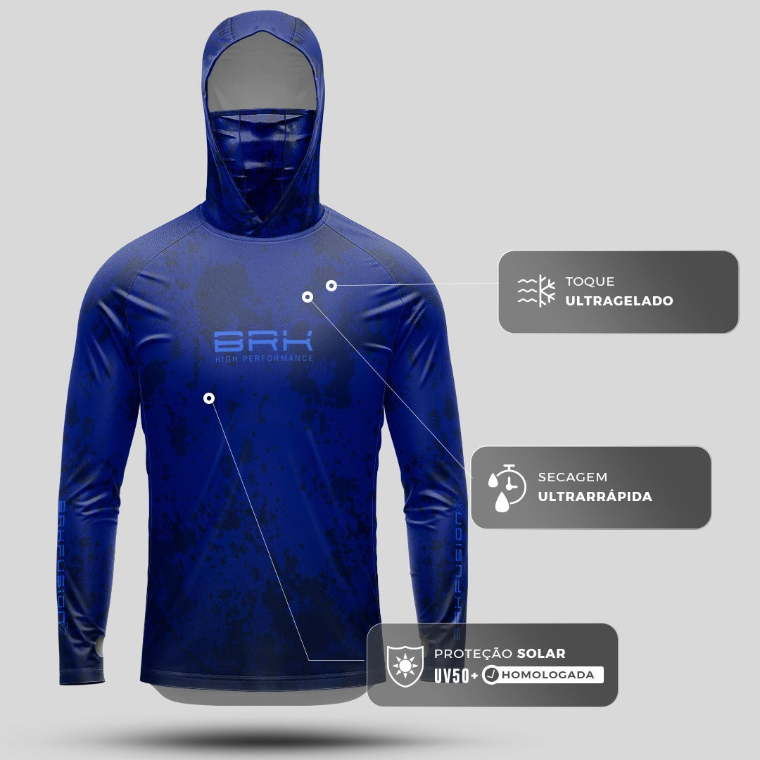 Camisa FusionX Brk Fishing Azul com Proteção UV50+