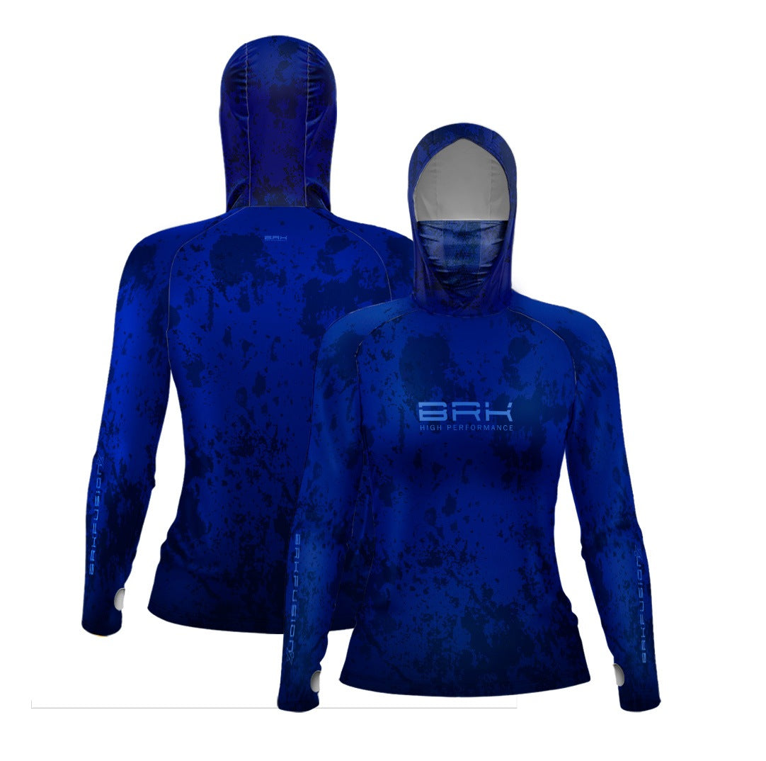 Camisa FusionX Feminina  Brk Fishing Azul com Proteção UV50+