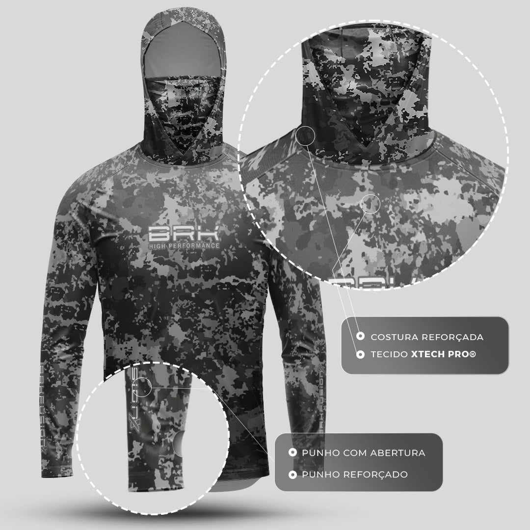 Camisa FusionX Brk Fishing Cinza com Proteção UV50+