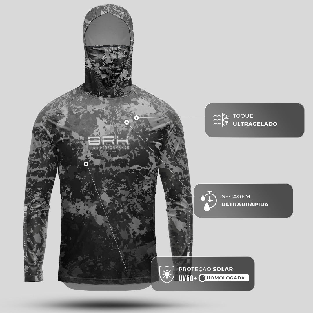 Camisa FusionX Brk Fishing Cinza com Proteção UV50+