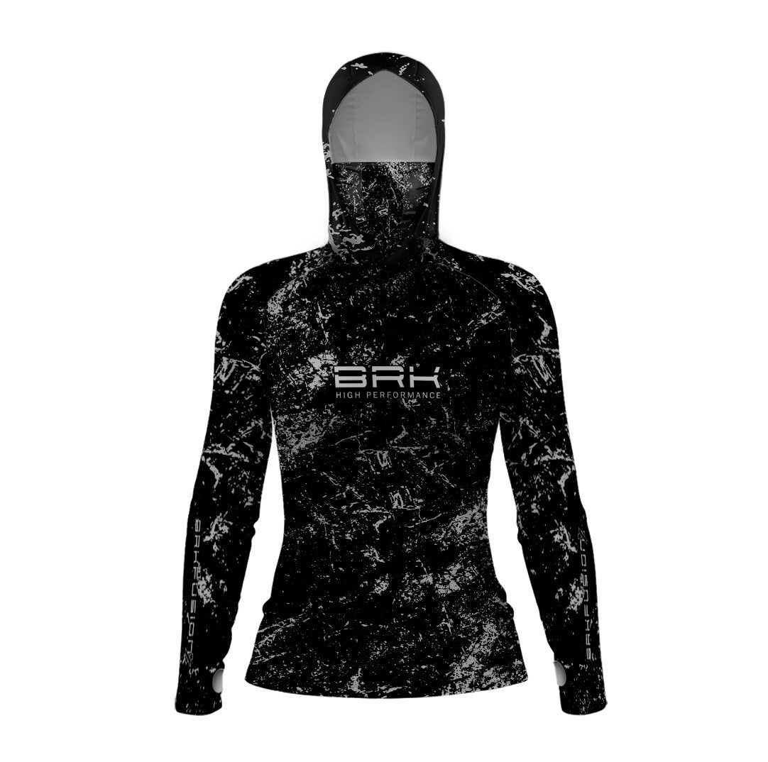 Camisa FusionX Feminina  Brk Fishing Preto com Proteção UV50+