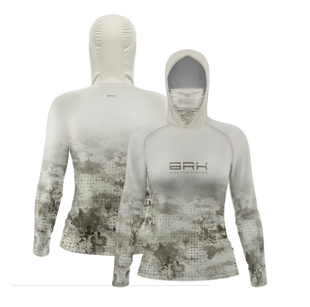 Camisa FusionX Feminina  Brk Fishing Grunge Bege com Proteção UV50+