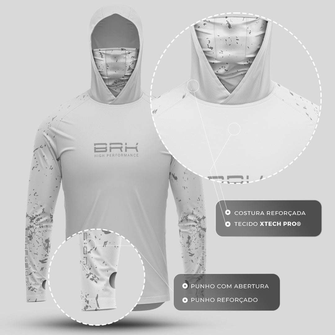 Camisa FusionX Brk Fishing Mancha Cinza com Proteção UV50+