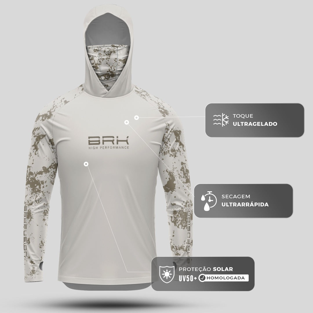 Camisa FusionX Brk Fishing Mofo Caqui com Proteção UV50+