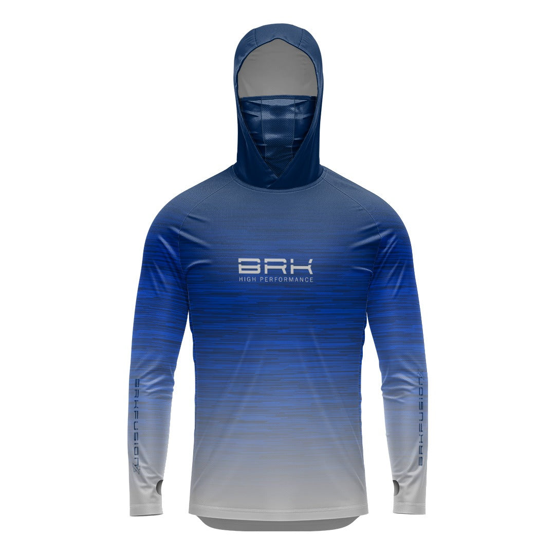 Camisa FusionX Brk Fishing Ruido Azul Branco com Proteção UV50+