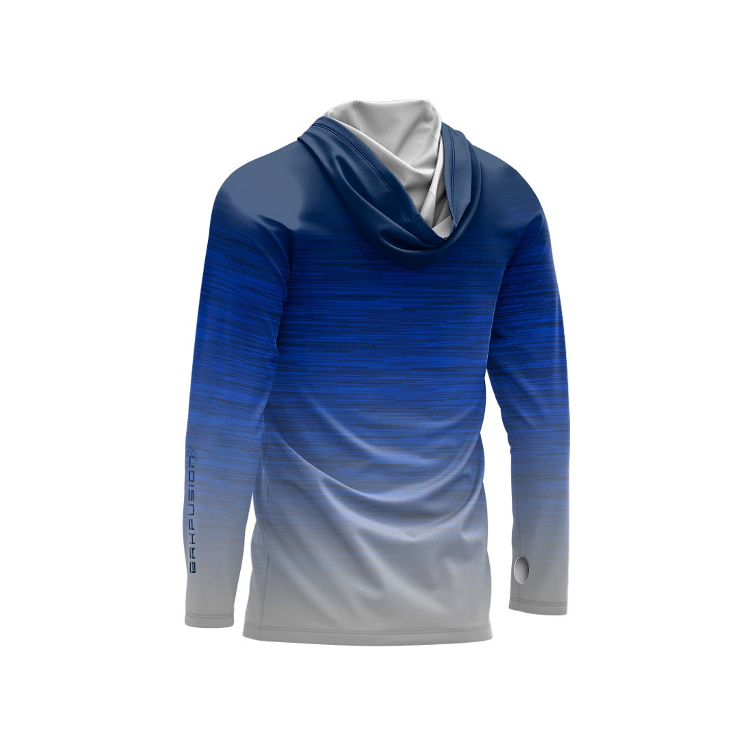 Camisa FusionX Brk Fishing Ruido Azul Branco com Proteção UV50+