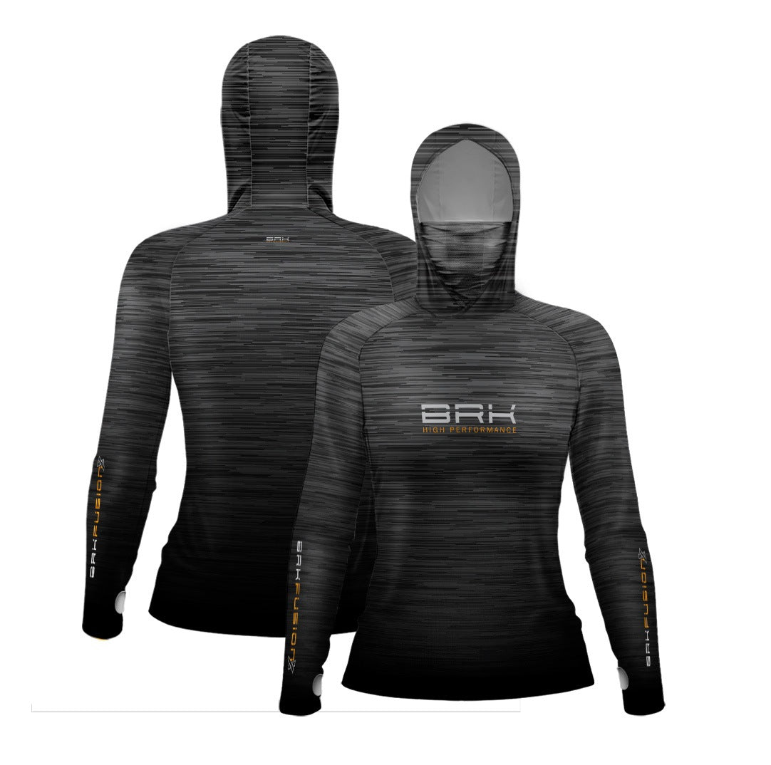Camisa FusionX Feminina  Brk Fishing Ruido Cinza Escuro com Proteção UV50+