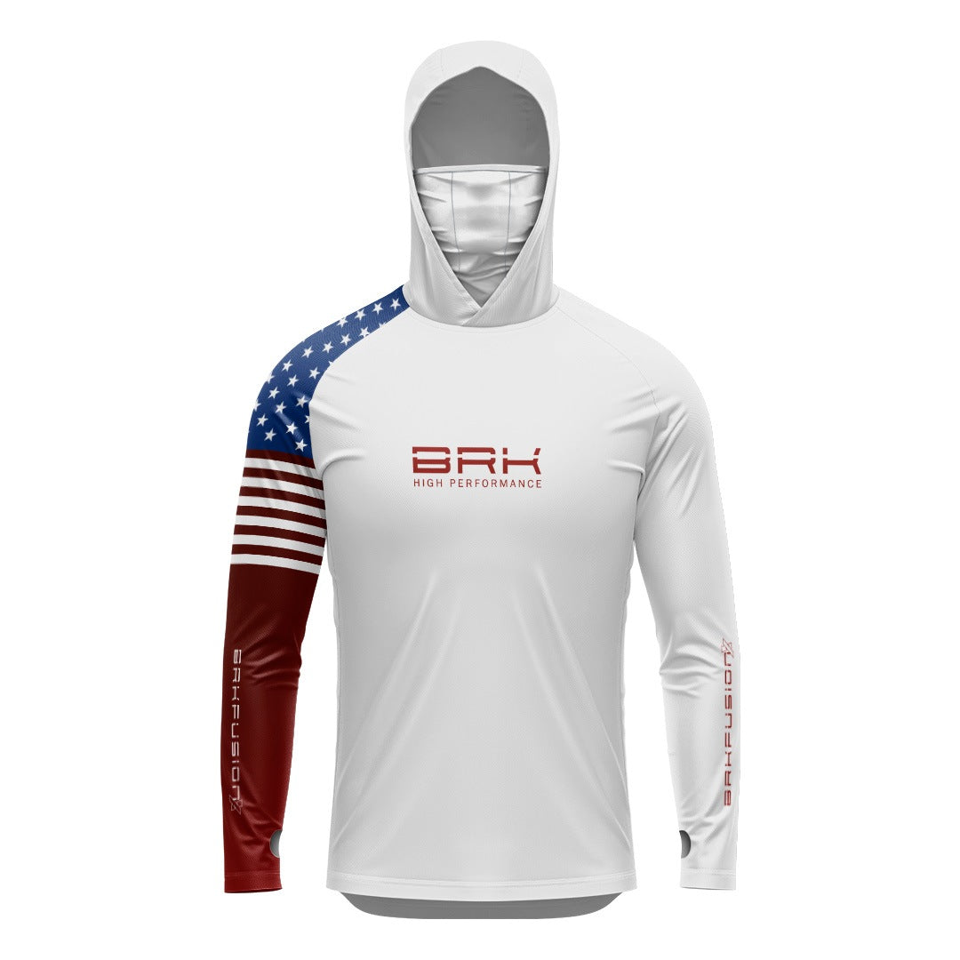 Camisa FusionX Brk Fishing EUA Branco com Proteção UV50+