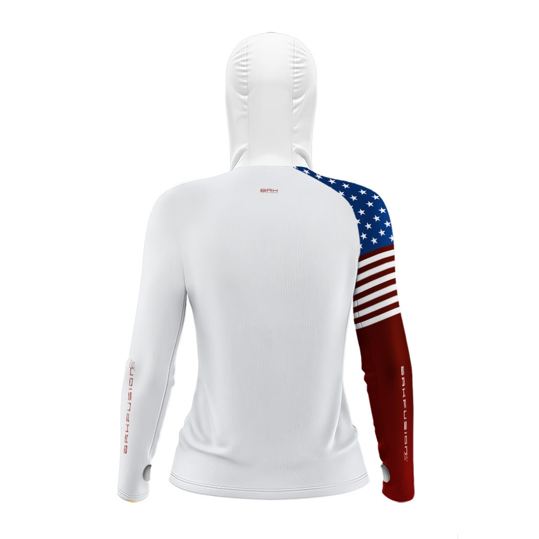 Camisa FusionX Feminina  Brk Fishing EUA Branco com Proteção UV50+