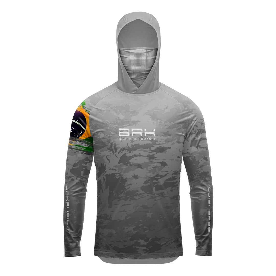 Camisa FusionX Brk Fishing Brasil Militar Cinza com Proteção UV50+