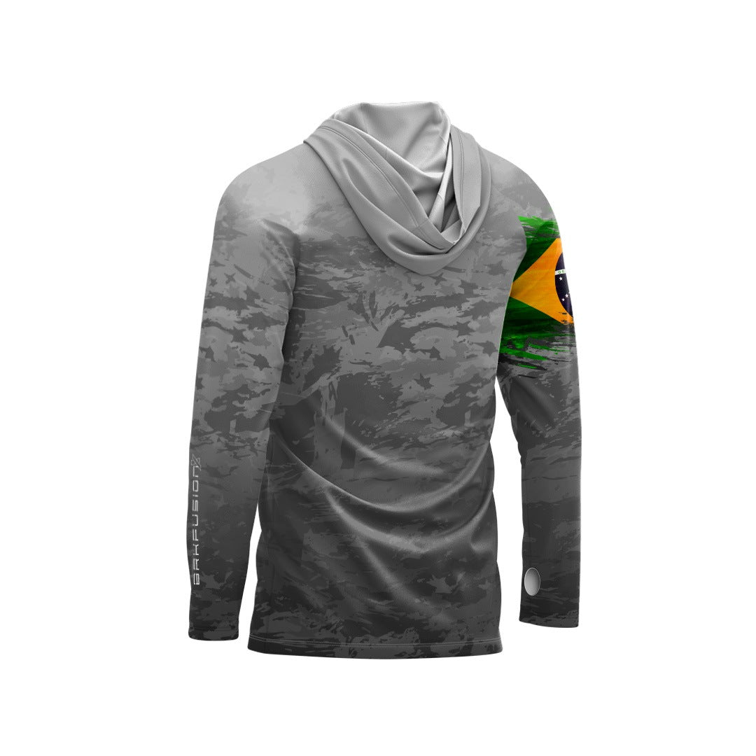 Camisa FusionX Brk Fishing Brasil Militar Cinza com Proteção UV50+