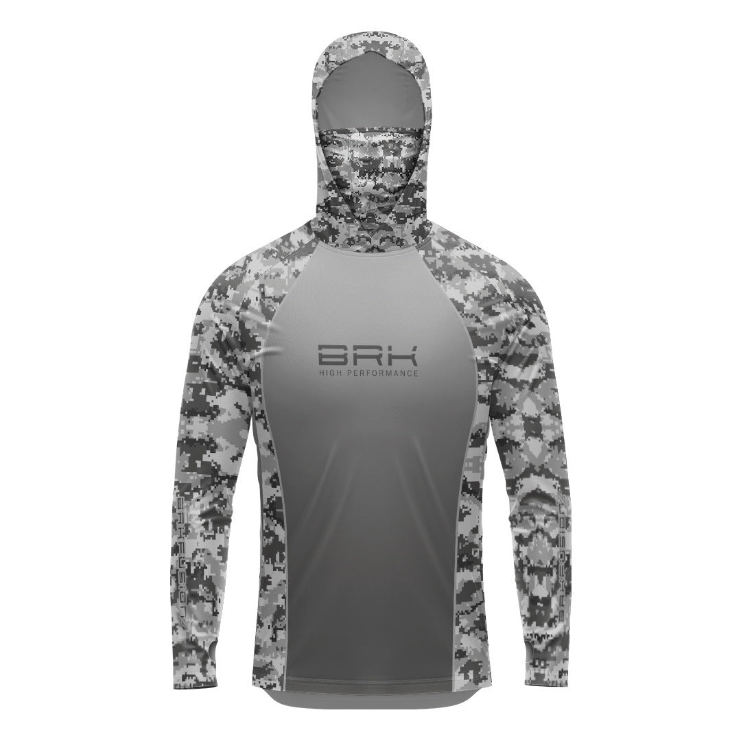 Camisa FusionX Brk Fishing Camuflado Cinza com Proteção UV50+