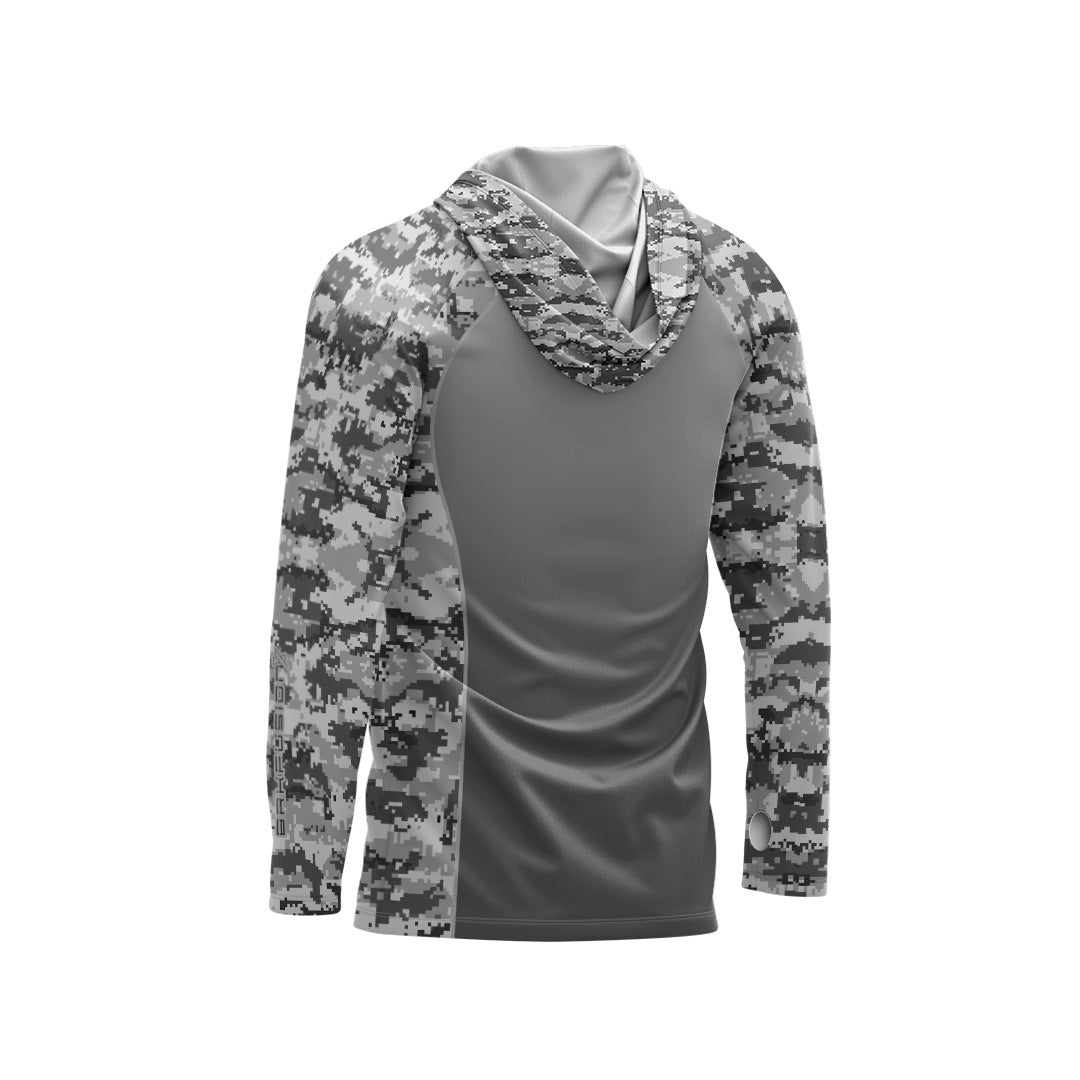 Camisa FusionX Brk Fishing Camuflado Cinza com Proteção UV50+
