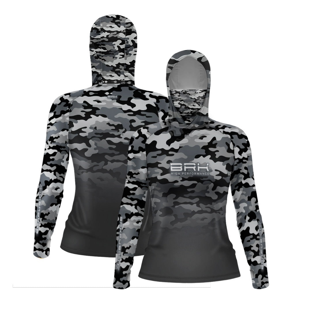 Camisa FusionX Feminina  Brk Fishing Camuflado Tradicional com Proteção UV50+