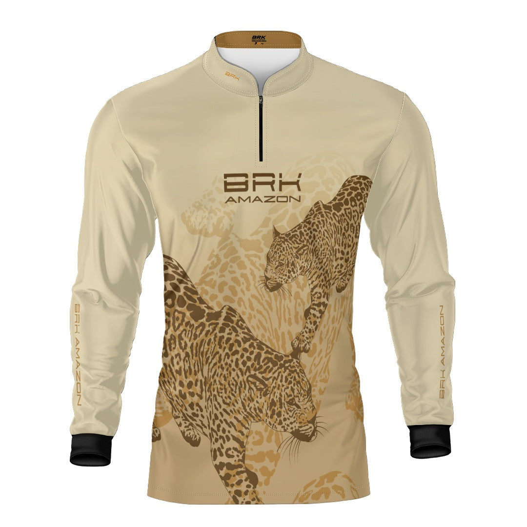 Camisa de Pesca Brk Amazon Onça Bege com Proteção Uv50