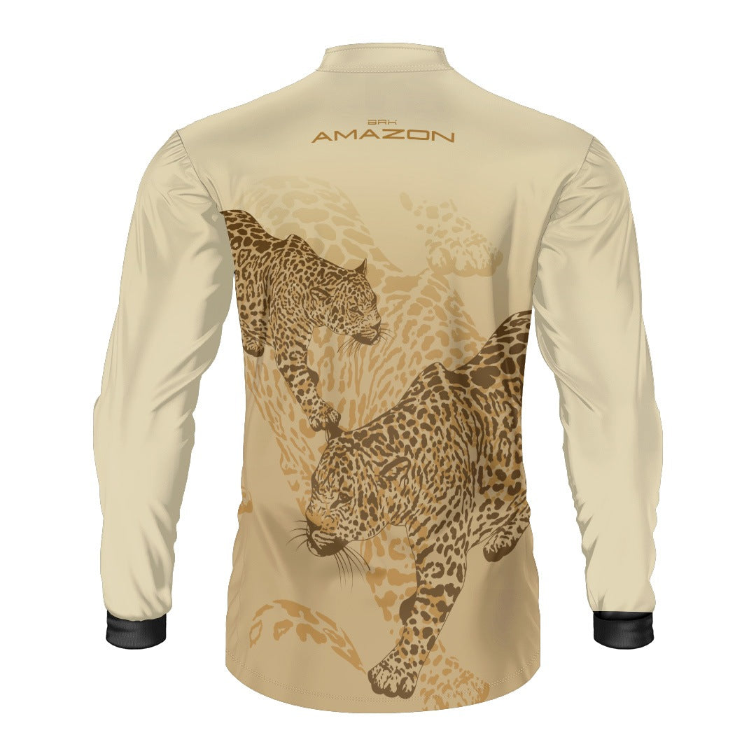 Camisa de Pesca Brk Amazon Onça Bege com Proteção Uv50