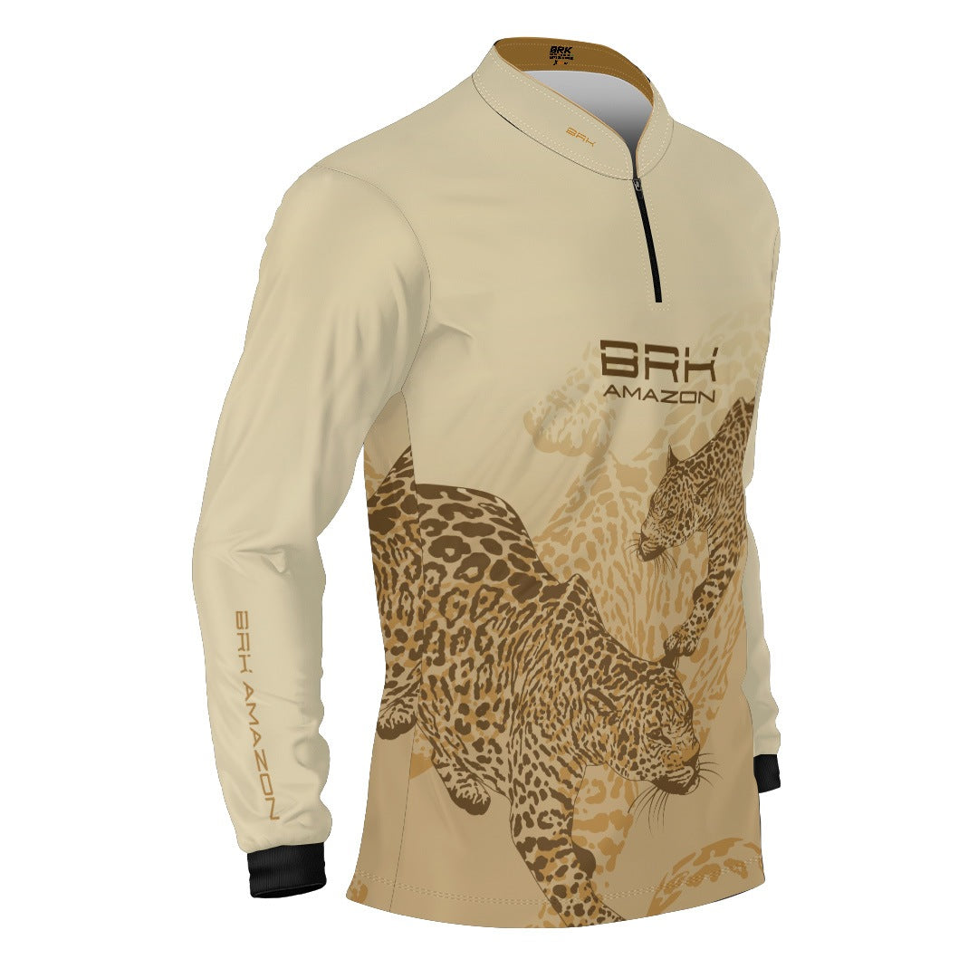 Camisa de Pesca Brk Amazon Onça Bege com Proteção Uv50